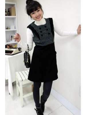 XC833*Elegant Black Grey Dress